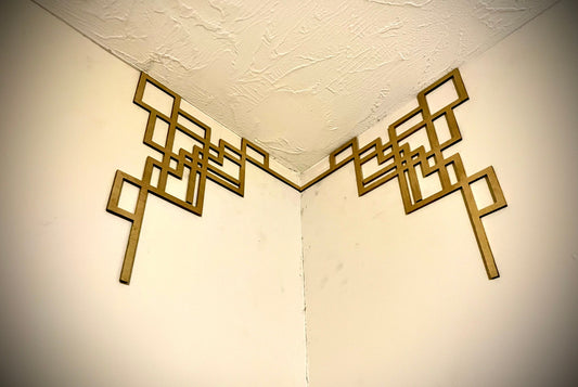 Art Deco Corner Trim Decoration - Set of 2 - Style M