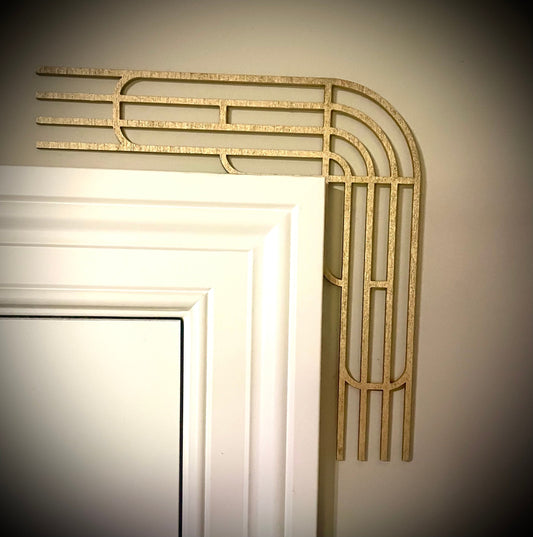 Art Deco Art Deco window and door corner accent/trim decoration (set of 2) available in multiple sizes & finishes Style-P