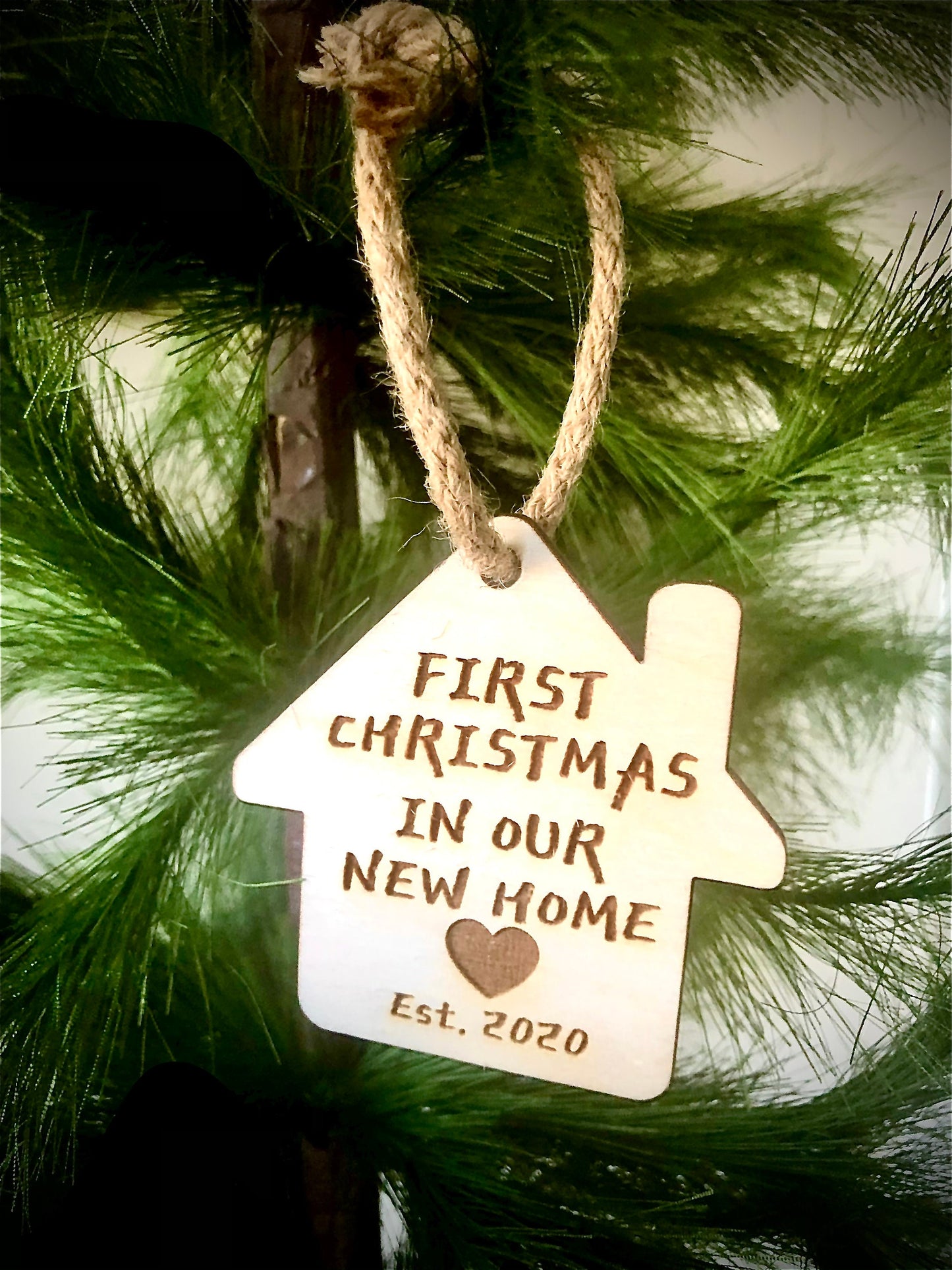 First Christmas in our new home ornament / gift tag can be customized