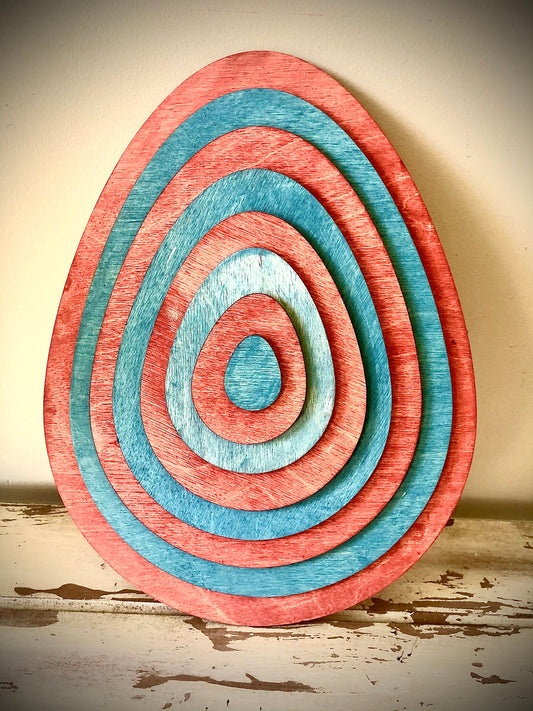 Stacked 3D Wood Easter Eggs | Table & Wall Art | Multi-Color Easter Decor