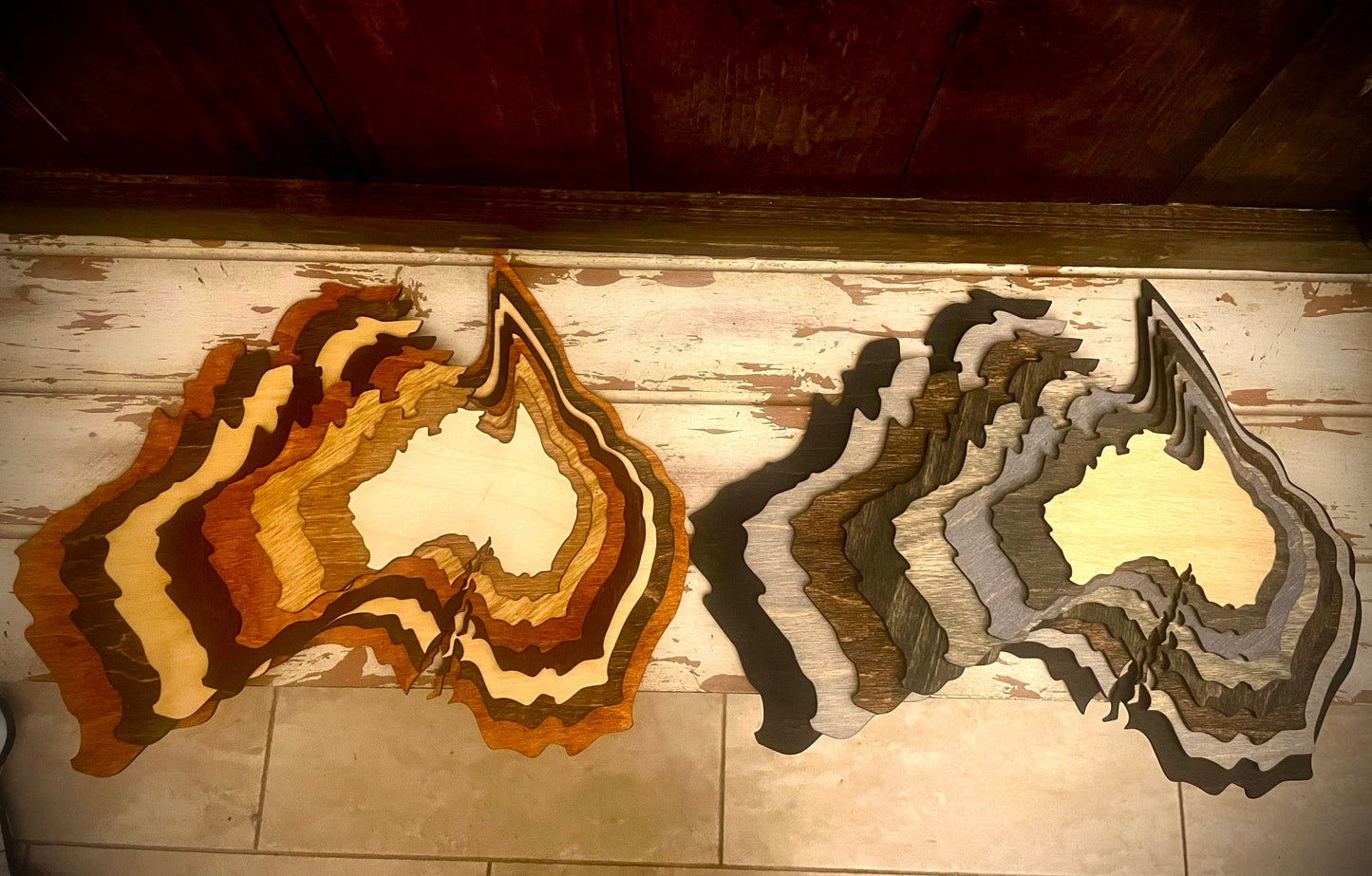 Australia Stacked 3D Wood Table & Wall Art | Multi-Color