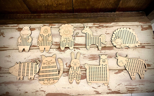 Cross Stitch Bunny Rabbit Wood Blanks | Easter Craft Supplies | Assorted Quantities