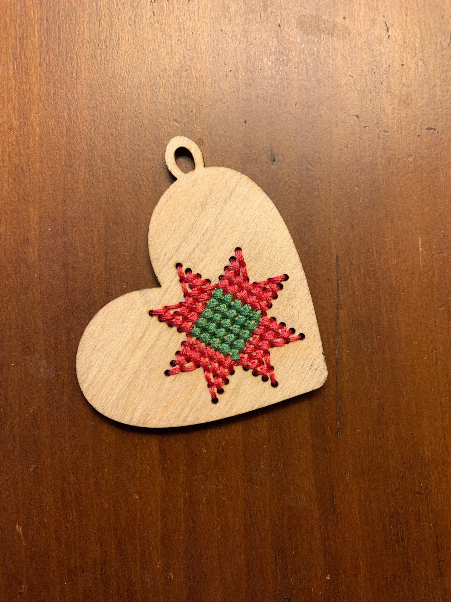Cross Stitch Heart Wood Ornament Blank | Assorted Quantities | Craft Supply