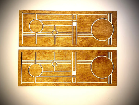 Art Deco Geometry 2-Panel Wood Wall Art - Style E