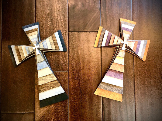 Stacked Celtic Cross 3D Wood Table & Wall Art | Multi-Color | Christian Gift