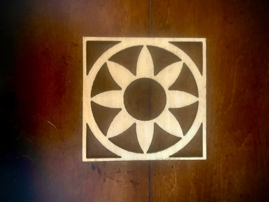 Boho Modern Flower Wood Drawer Knob & Pull Accent | Set of 4 | Style F | 15 Finishes