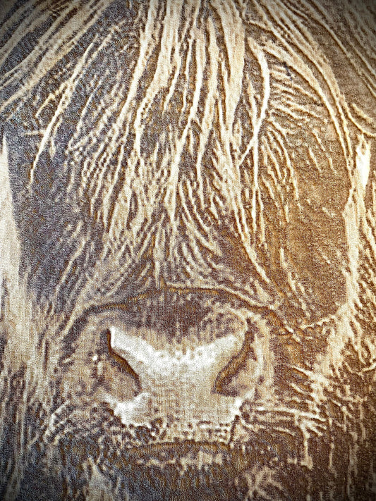 Scottish Highland Cow Laser Engraved Wood Wall Art Panels | 3-Piece Set | Multiple Finishes