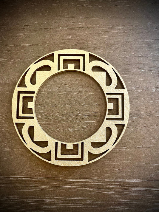 Boho Modern Art Deco Art Deco wood drawer knob or pull accent available in natural or 14 other finishes. 2 pieces. Set W