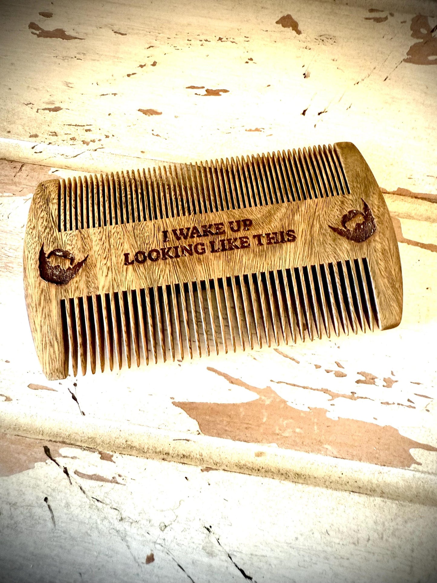 Custom Engraved Wood Beard Comb | Father's Day Gift for Dad or Husband