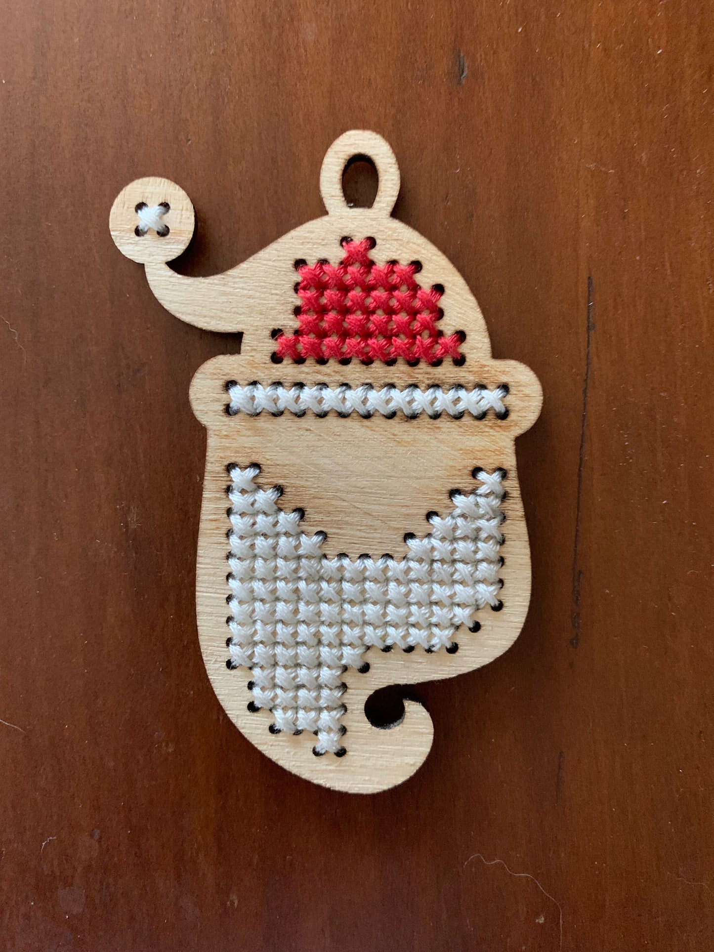 Cross Stitch Santa Claus Beard Wood Ornament Blank | Assorted Quantities | Craft Supply