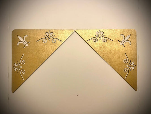 Fleur-de-Lis Wood Corner Accent & Trim | Set of 2 | Multiple Sizes & Finishes