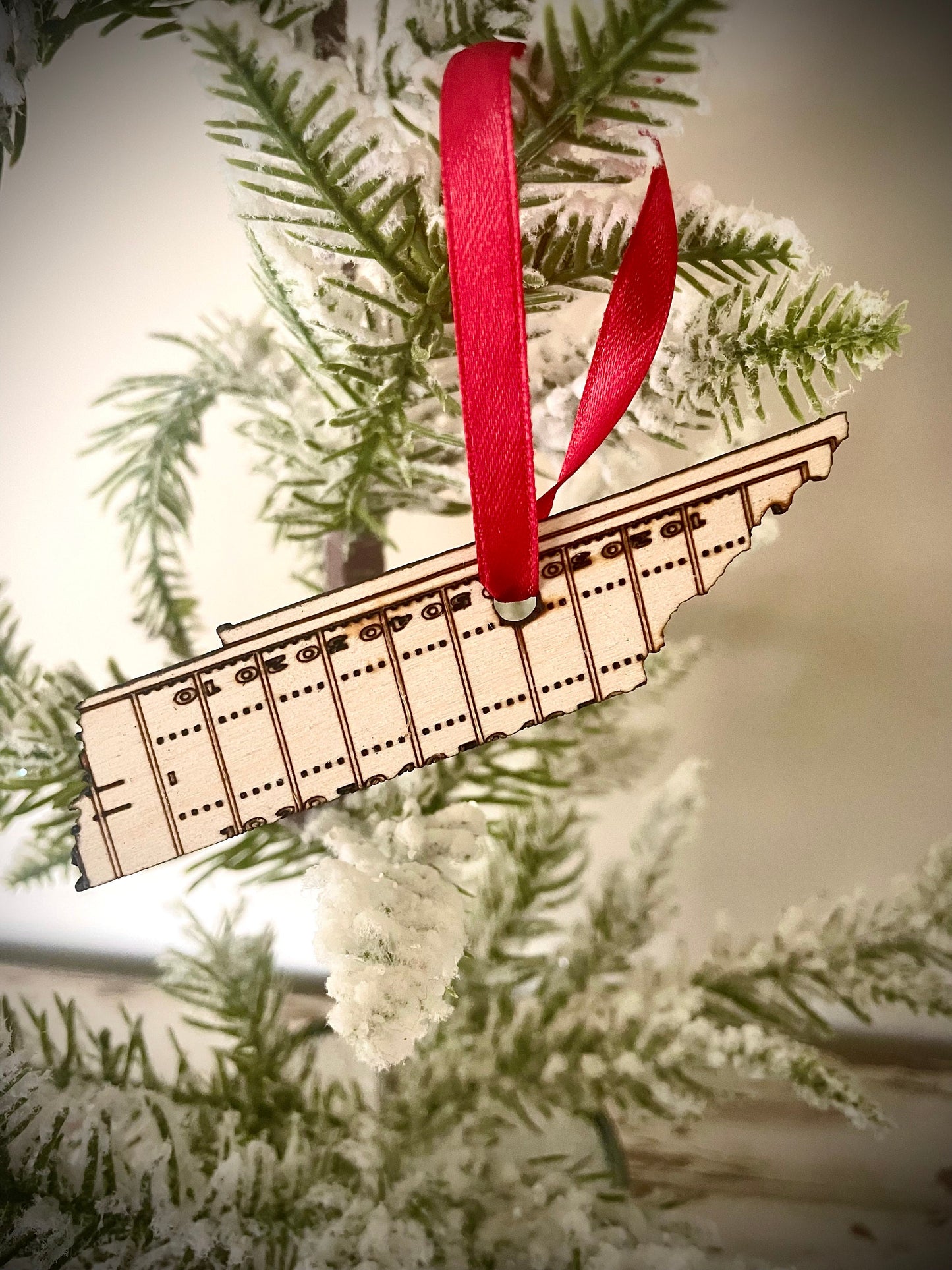 Football State Shape Wood Ornament & Gift Tag | Football Field Overlay | Football Gift | Coach Gift