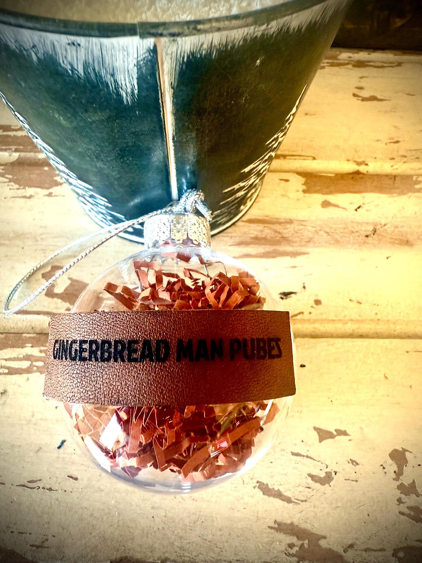 Gingerbread Man Pubes Funny Wood Christmas Ornament | Gag Gift | Novelty Holiday Gift