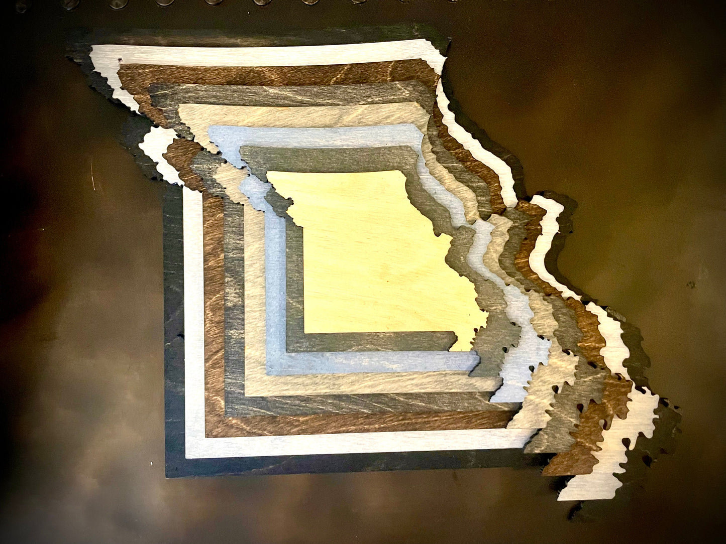 Missouri Stacked State 3D Wood Table & Wall Art | Multi-Color