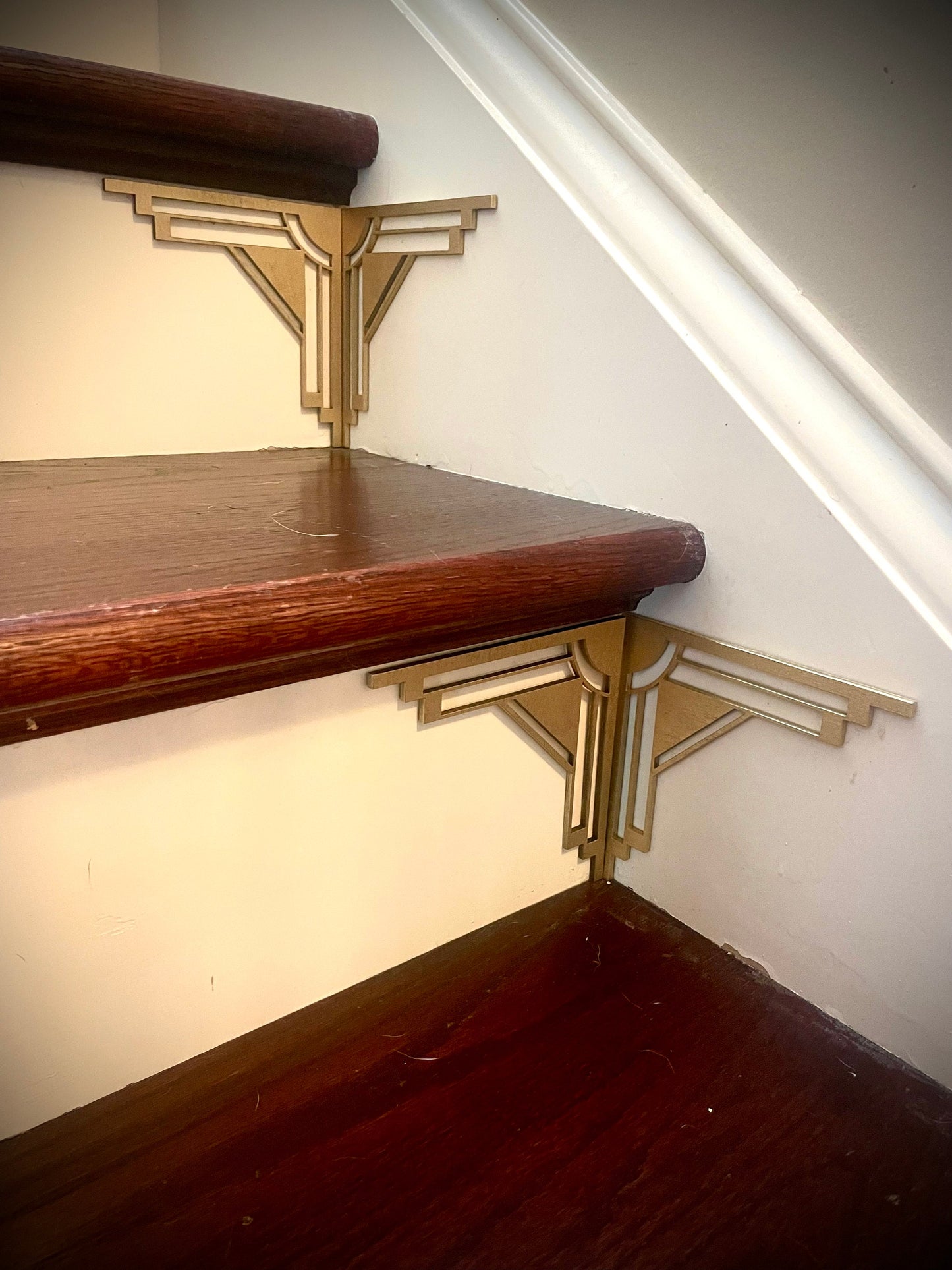 Art Deco art deco staircase corner accents / embellishments (set of 4) available in multiple finishes-style E
