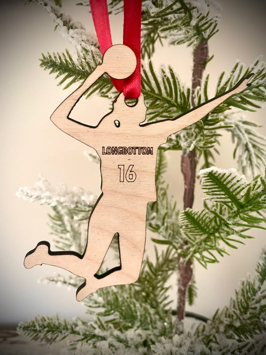 Volleyball Player with Jersey Personalized Wood Ornament & Gift Tag | Name & Number | Coach Gift