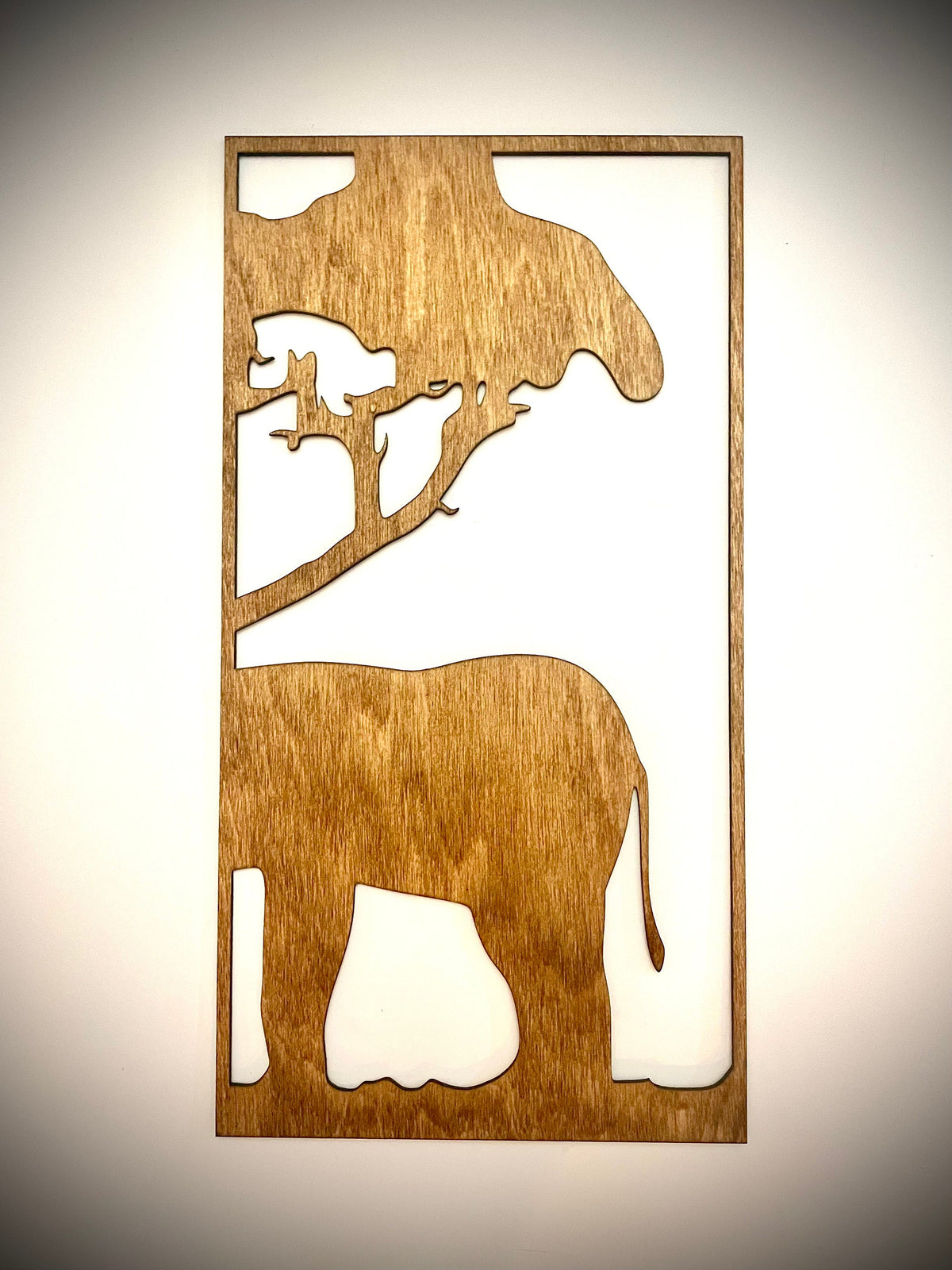 Elephant at Tree of Life Wood Wall Art | 3-Panel Set | Multiple Sizes & Finishes