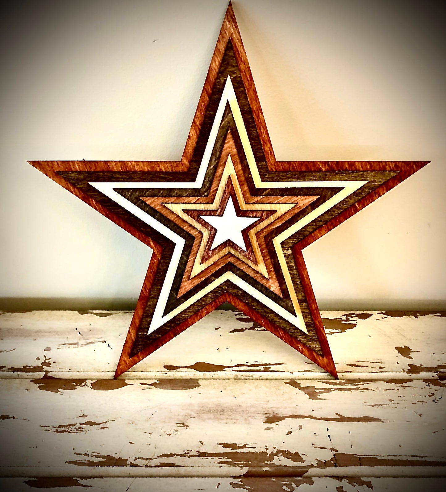 Stacked Stars 3D Wood Table & Wall Art | Multi-Color