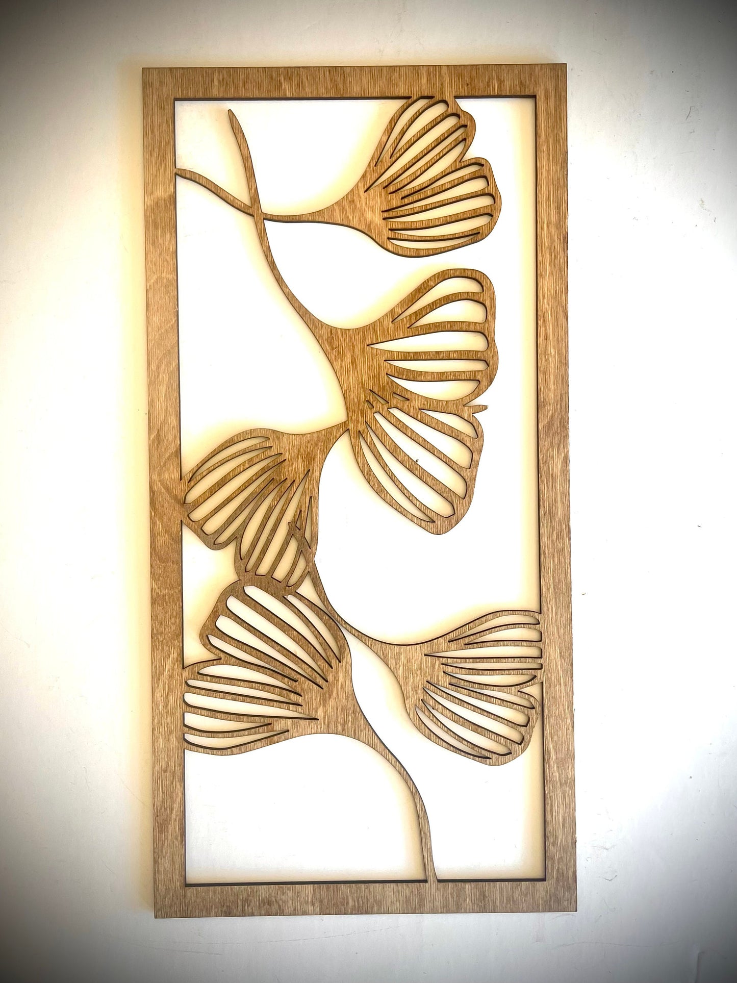 Ginkgo Leaf Wood Wall Art | 3-Panel Set | Multiple Sizes & Finishes