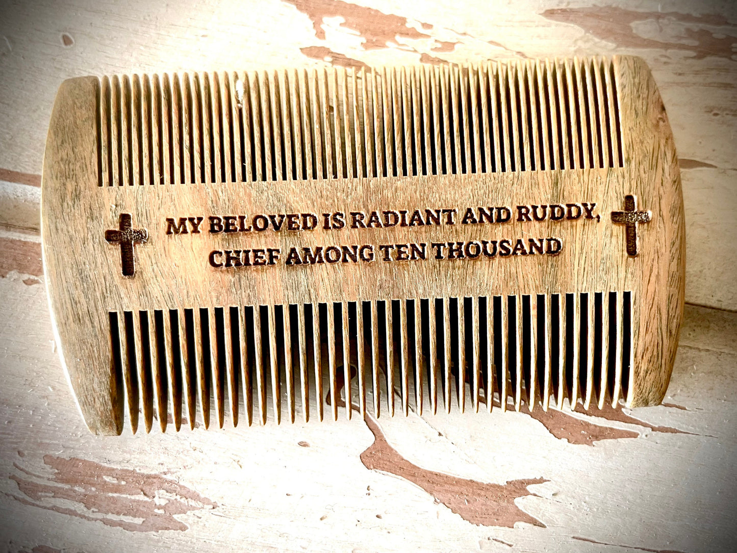 Custom Engraved Wood Beard Comb | Father's Day Gift for Dad or Husband