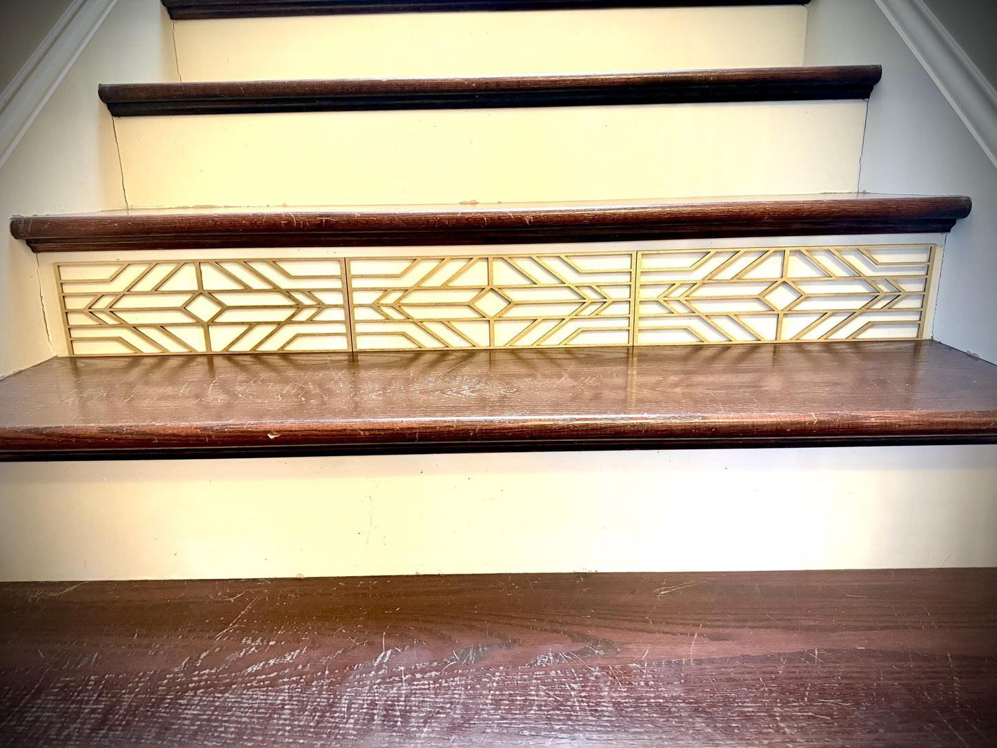 Art Deco art deco staircase accents / embellishments (set of 3) available in multiple finishes- style I