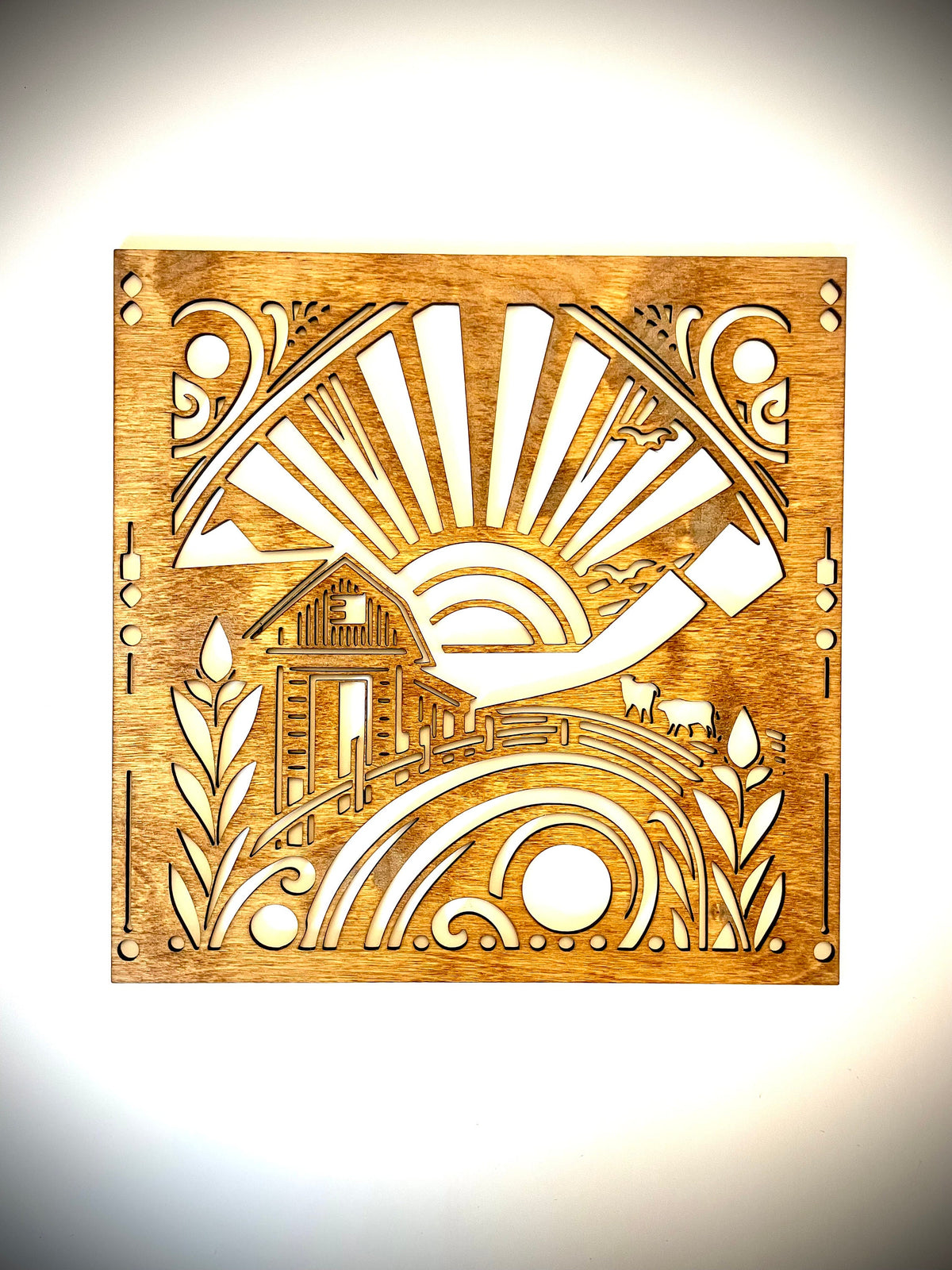 Farms, Barns & Livestock Scene Wood Wall Art | 4-Panel Set | Multiple Sizes & Finishes