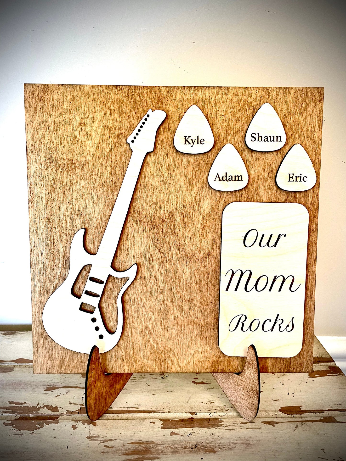 Custom Guitar Wood Plaque | Mother's Day, Birthday & Christmas Gift