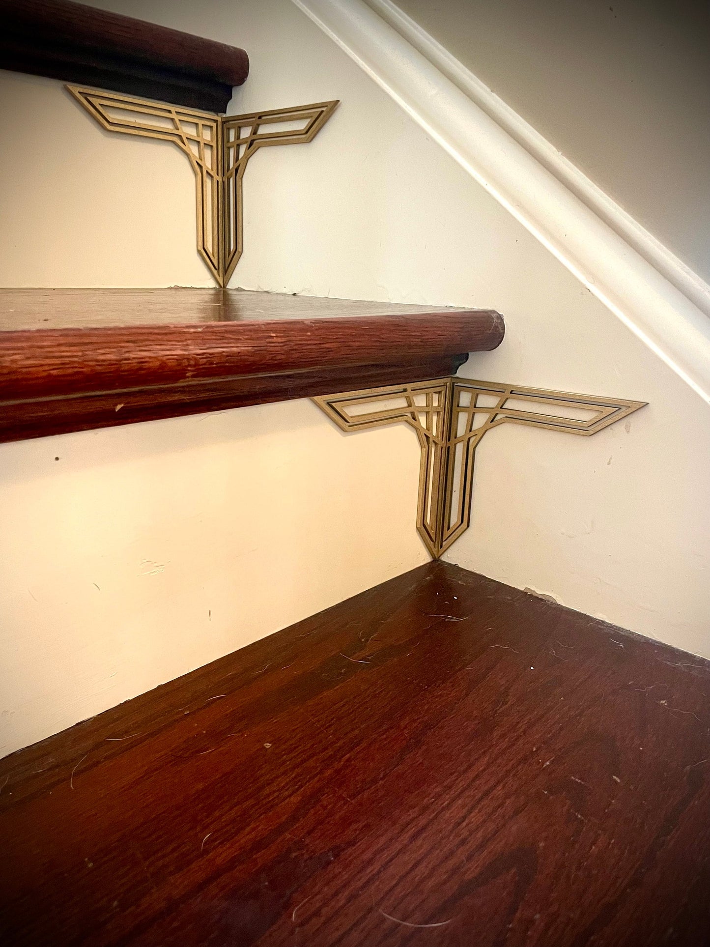 Art Deco art deco staircase corner accents / embellishments (set of 4) available in multiple finishes-style L