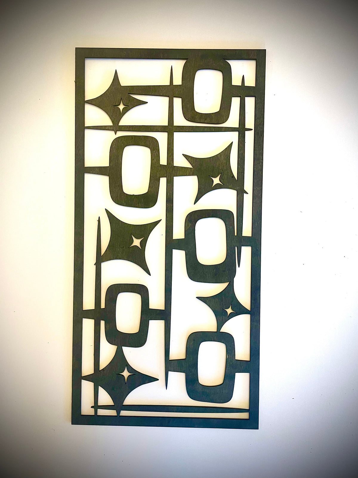 Mid Century Modern Wood Wall Art | 4-Panel Set | Multiple Sizes & Finishes | Set B
