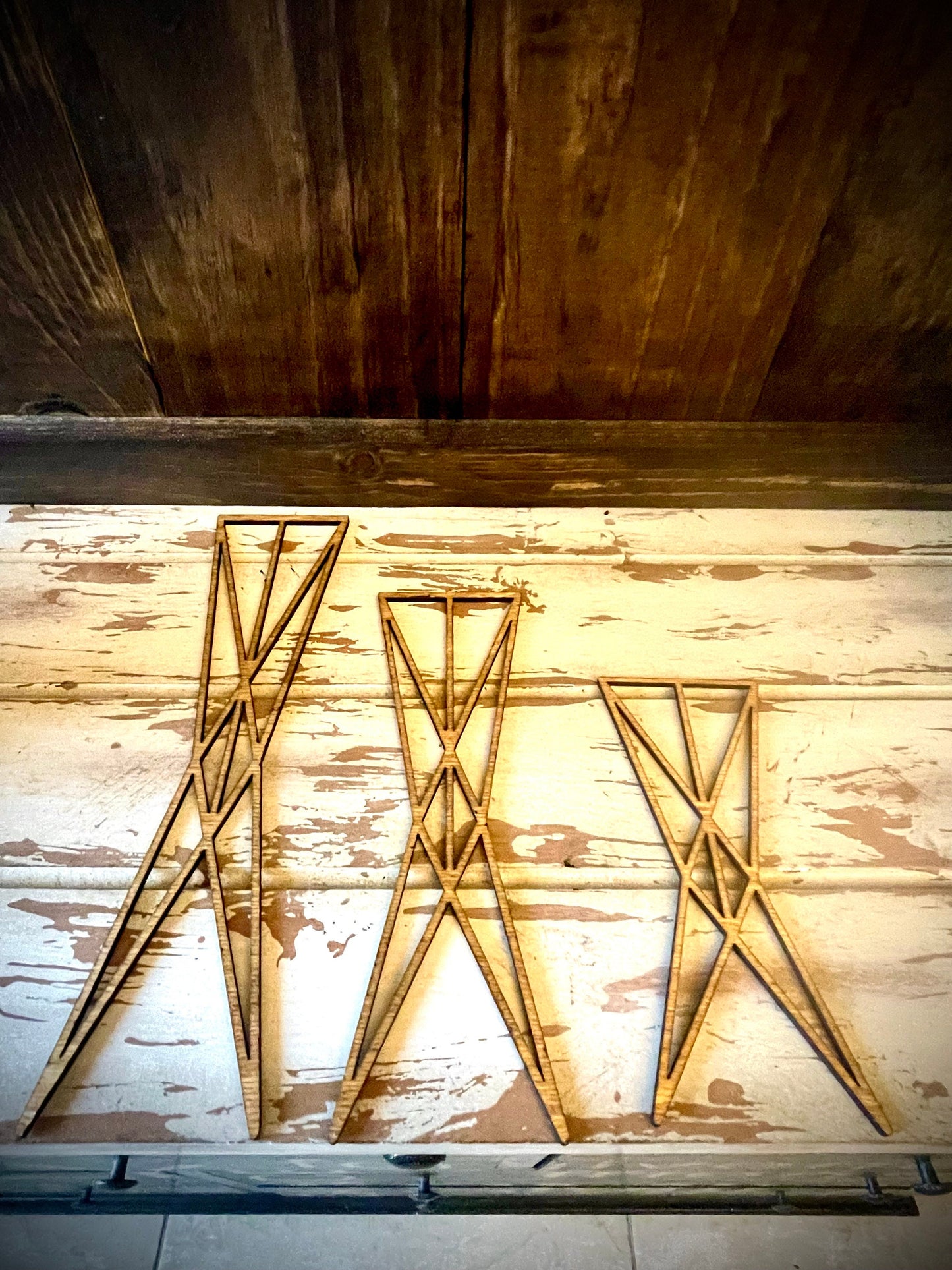 Mid Century Modern Boho Indoor Plant Trellis | Multiple Sizes & Finishes | Style B