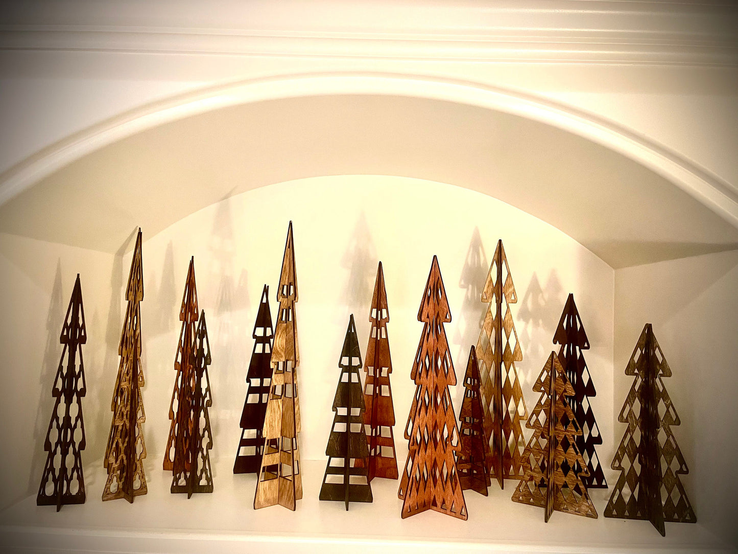 3D Pine Tree Wood Tabletop Decor | 3 Styles, 5 Sizes, 12 Finishes
