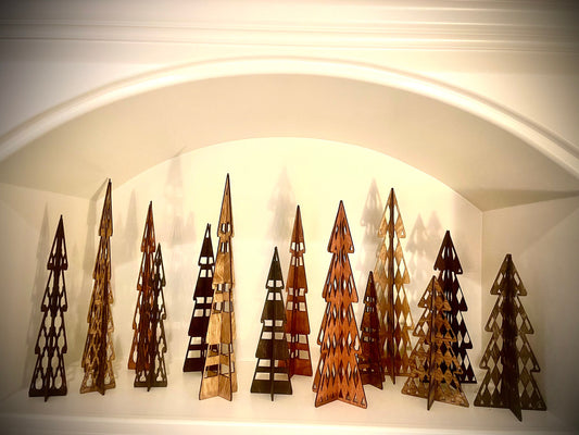 3D Pine Tree Wood Tabletop Decor | 3 Styles, 5 Sizes, 12 Finishes