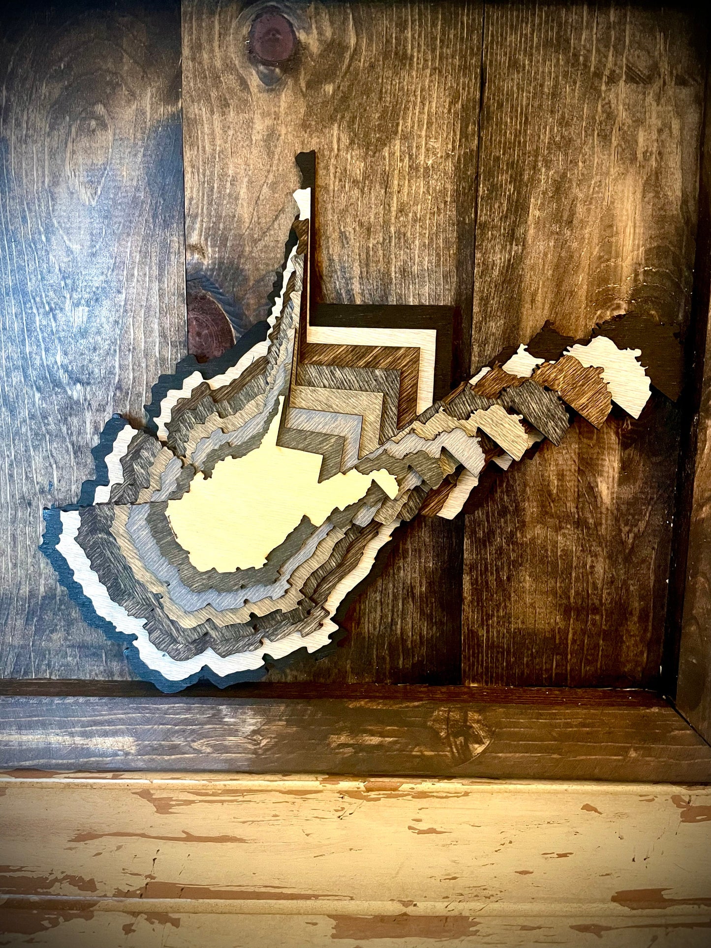 West Virginia Stacked State 3D Wood Table & Wall Art | Multi-Color