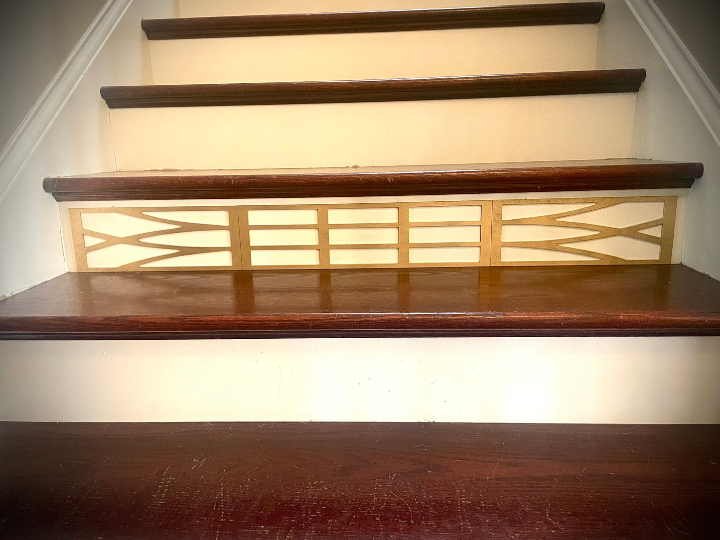Art Deco art deco Staircase accents / embellishments (set of 3) available in multiple finishes-Style C