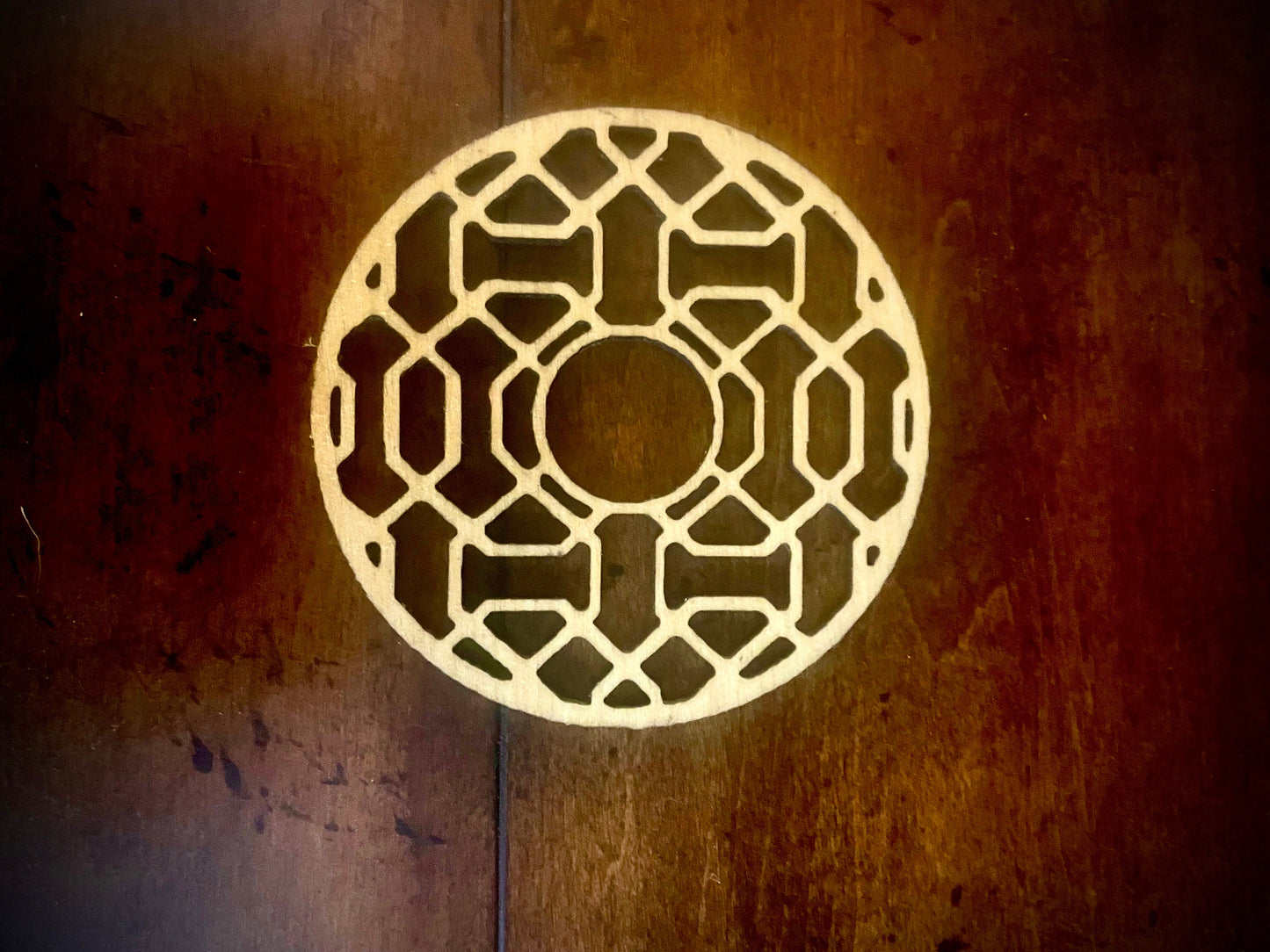 Boho Modern Art Deco Art Deco wood drawer knob or pull accent available in natural or 14 other finishes.  4 pieces. Set G