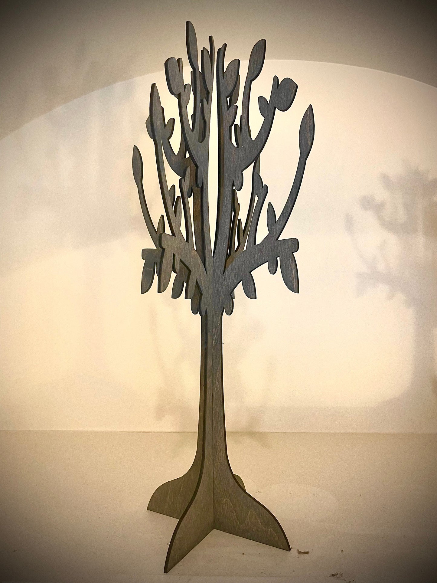 3D Wooden Tree Tabletop Decor, Leafy Design, Multiple Sizes