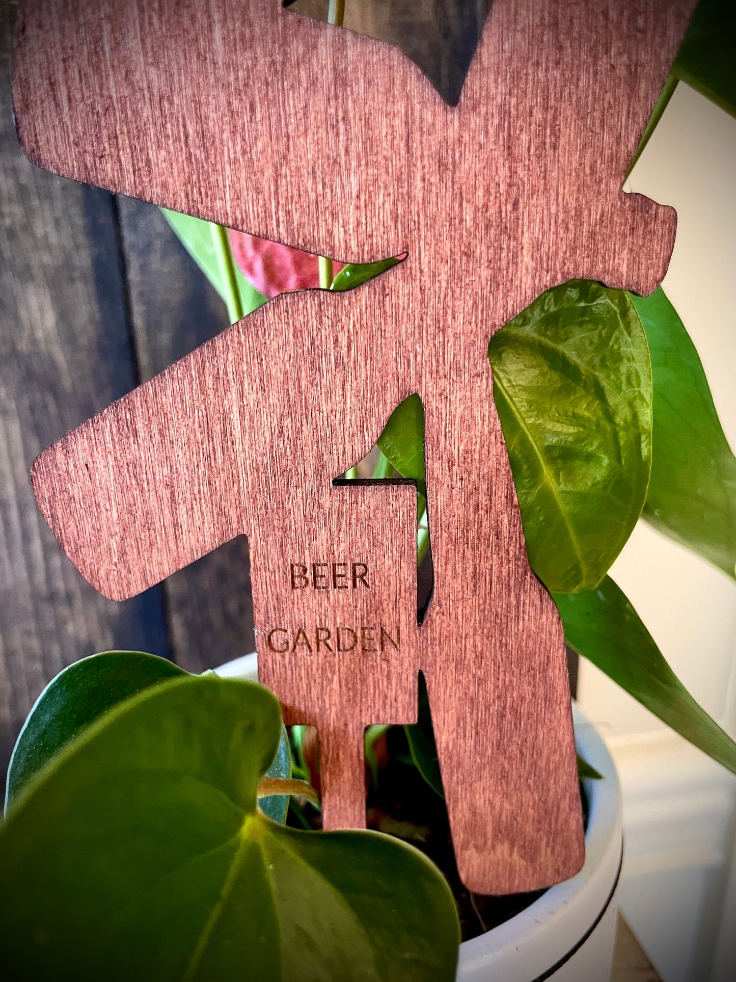 GIANT 18" Funny Beer Bottle Indoor Plant Trellis | Beer Garden Decor | 12 Finishes