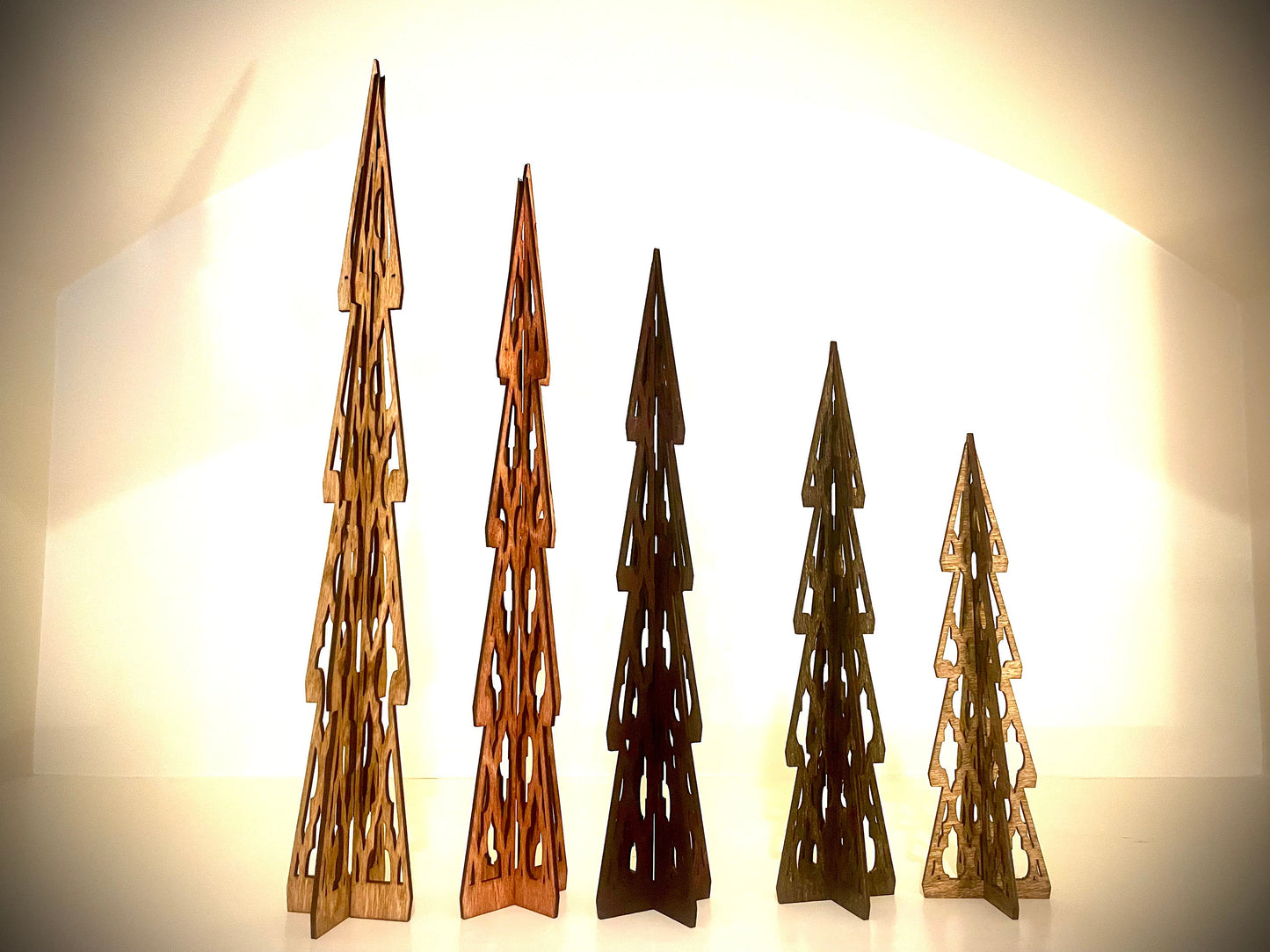 3D Pine Tree Wood Tabletop Decor | 3 Styles, 5 Sizes, 12 Finishes