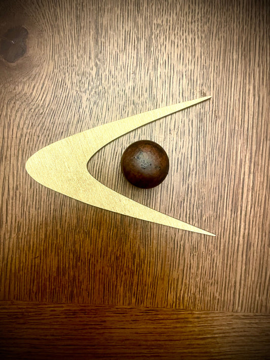 Mid Century Modern Atomic Boomerang Wood Drawer Knob | Set of 2 | 15 Finishes | Set AI (No Hole)