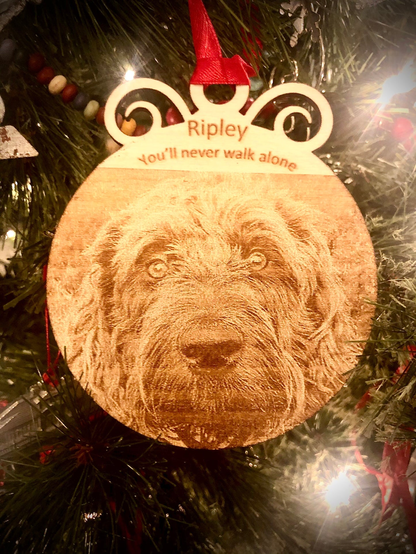 Custom Dog Photo Ornament/Gift Tag with photo of dog, cat, horse, family, kids