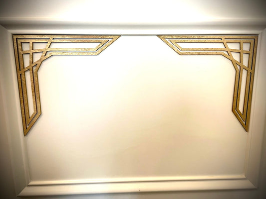 Art Deco Wood Corner Accent & Trim | Set of 2 | Multiple Sizes & Finishes | Style L