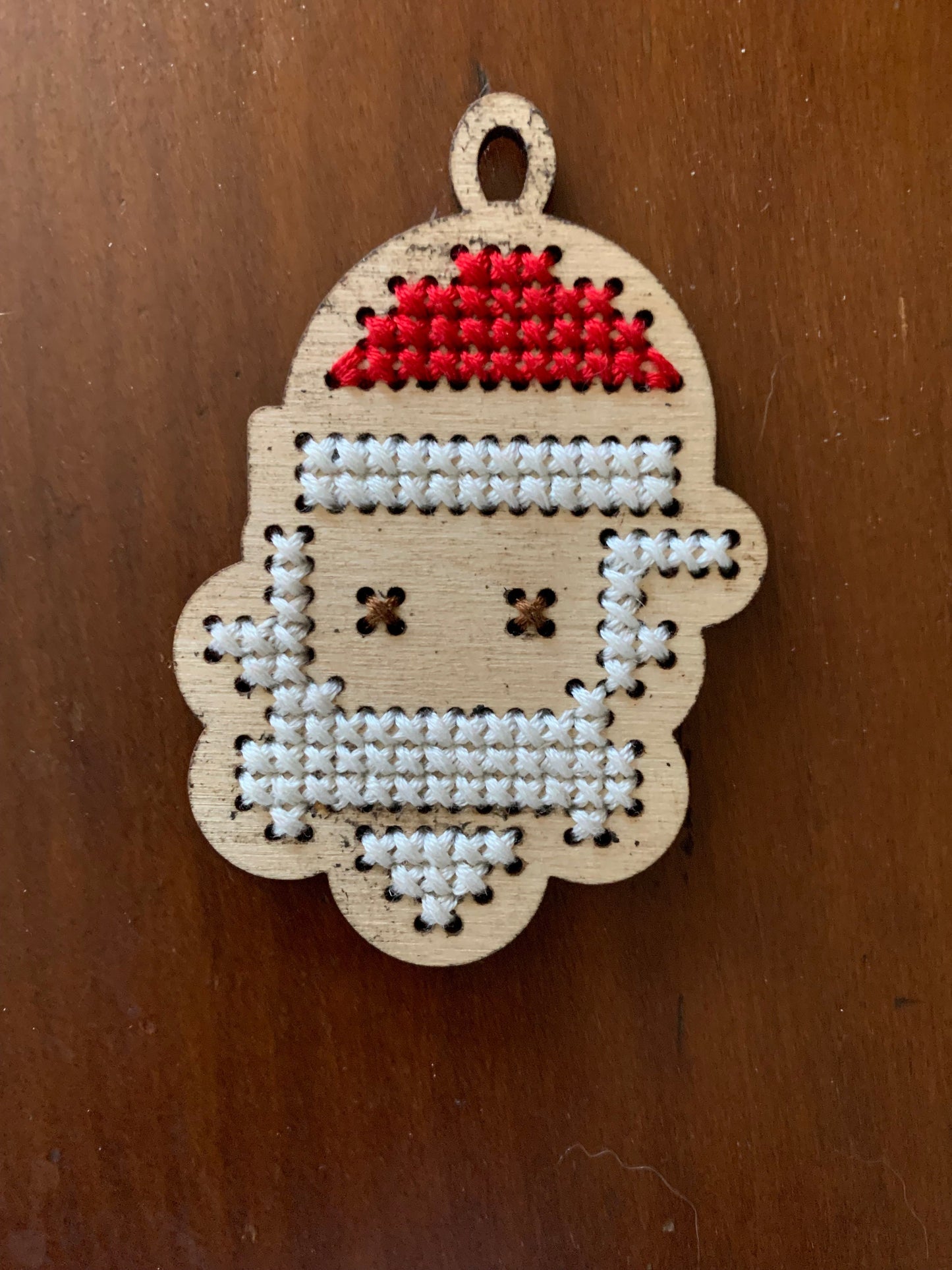 Cross Stitch Santa Claus Face Wood Christmas Ornament Blank | Assorted Quantities | Craft Supply