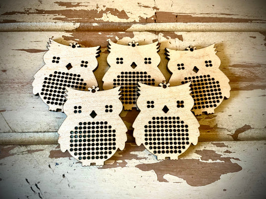 Cross Stitch Mini Owl Wood Blanks | Assorted Quantities
