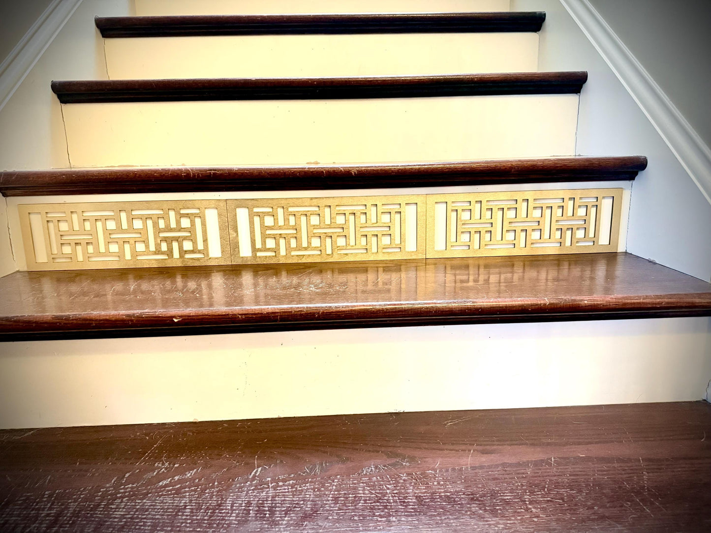Art Deco art deco Staircase accents / embellishments (set of 3) available in multiple finishes - Style D