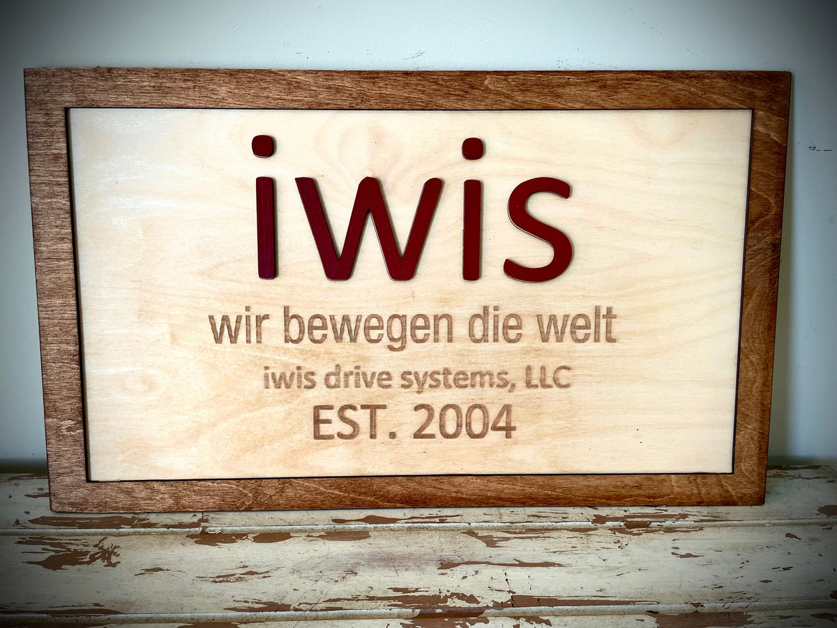 Custom Engraved Wood Sign for Corporate, Clubs & Offices | 20x12 Inch | Optional Easel