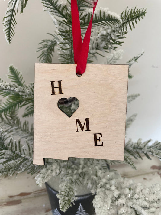 New Mexico HOME Wood Ornament & Gift Tag | 12 Finishes | State Pride Gift