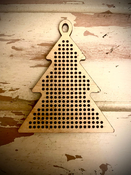 Cross Stitch Christmas Tree Wood Ornament Blank | Assorted Quantities | Craft Supply
