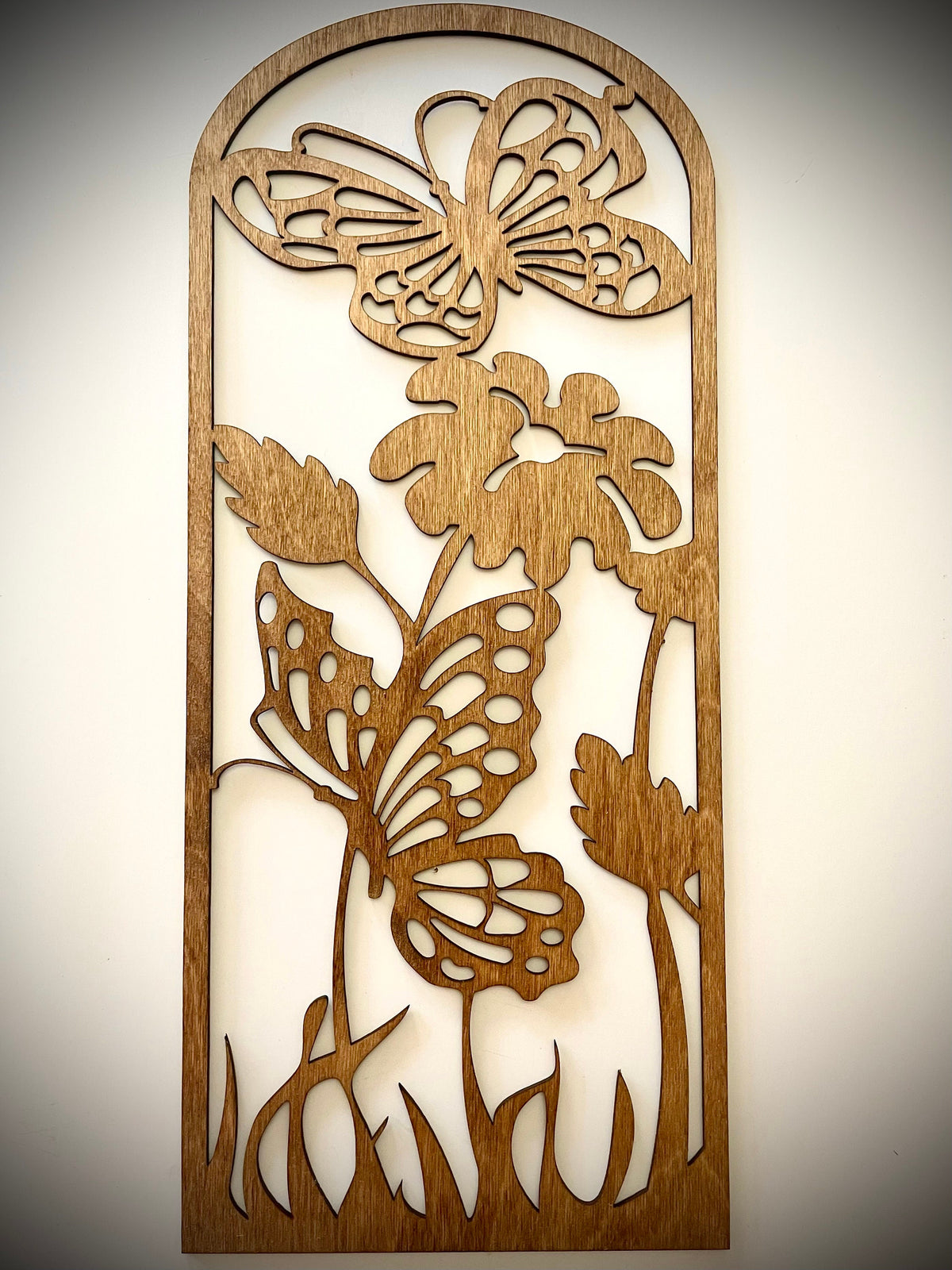 Butterflies & Flowers Wood Wall Art | 3-Panel Set | Multiple Finishes