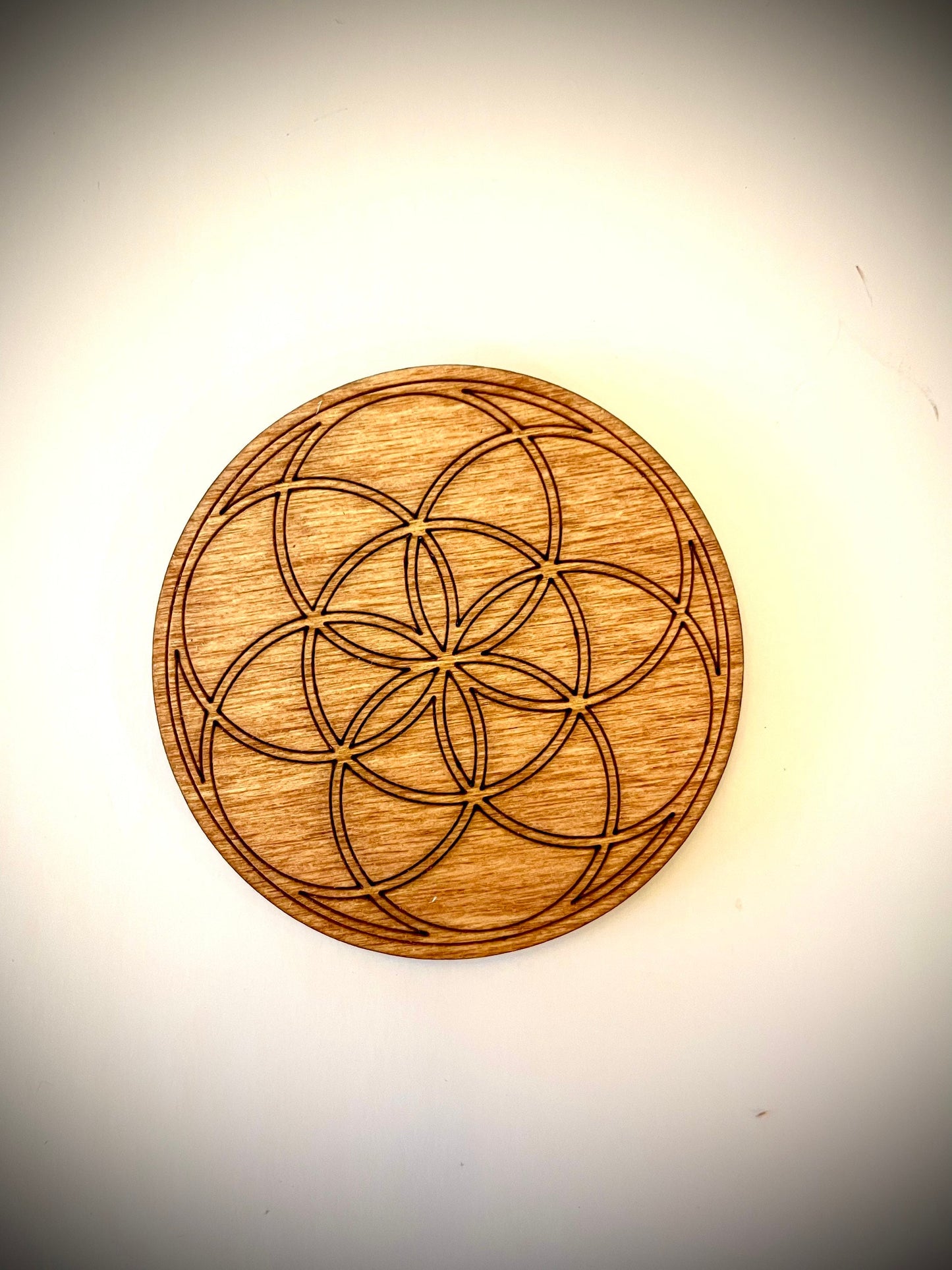 Sacred Geometry & Flower of Life Mandala Wood Magnet Set | Set of 4 | 12 Finishes | Home Decor Gift