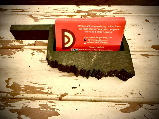 Oklahoma Wood Business Card Holder | 12 Finishes | Office Gift